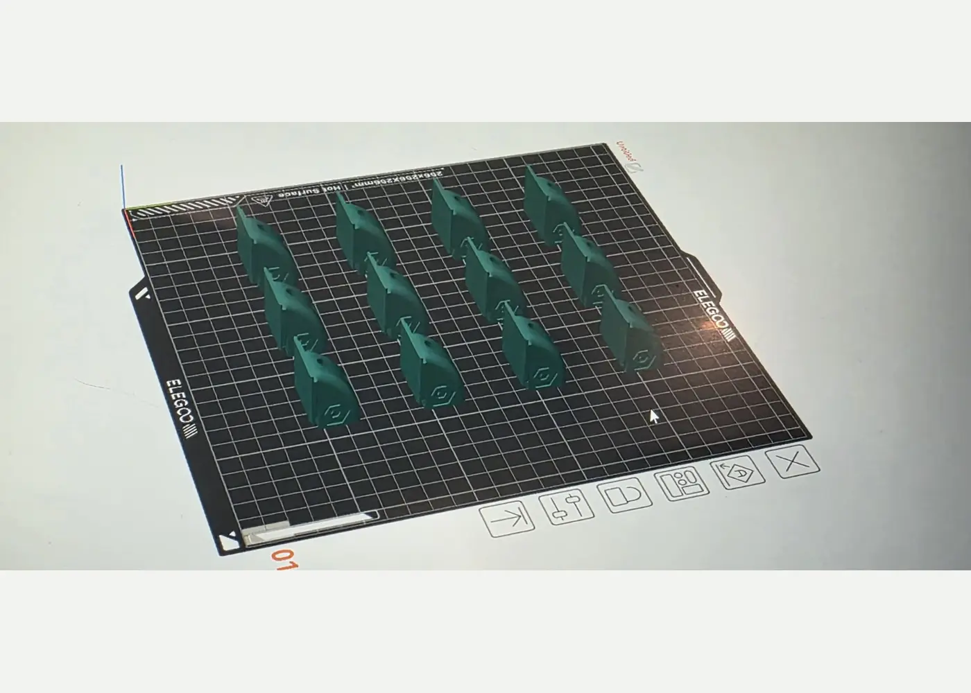 Small batch of green components prepared for 3D printing